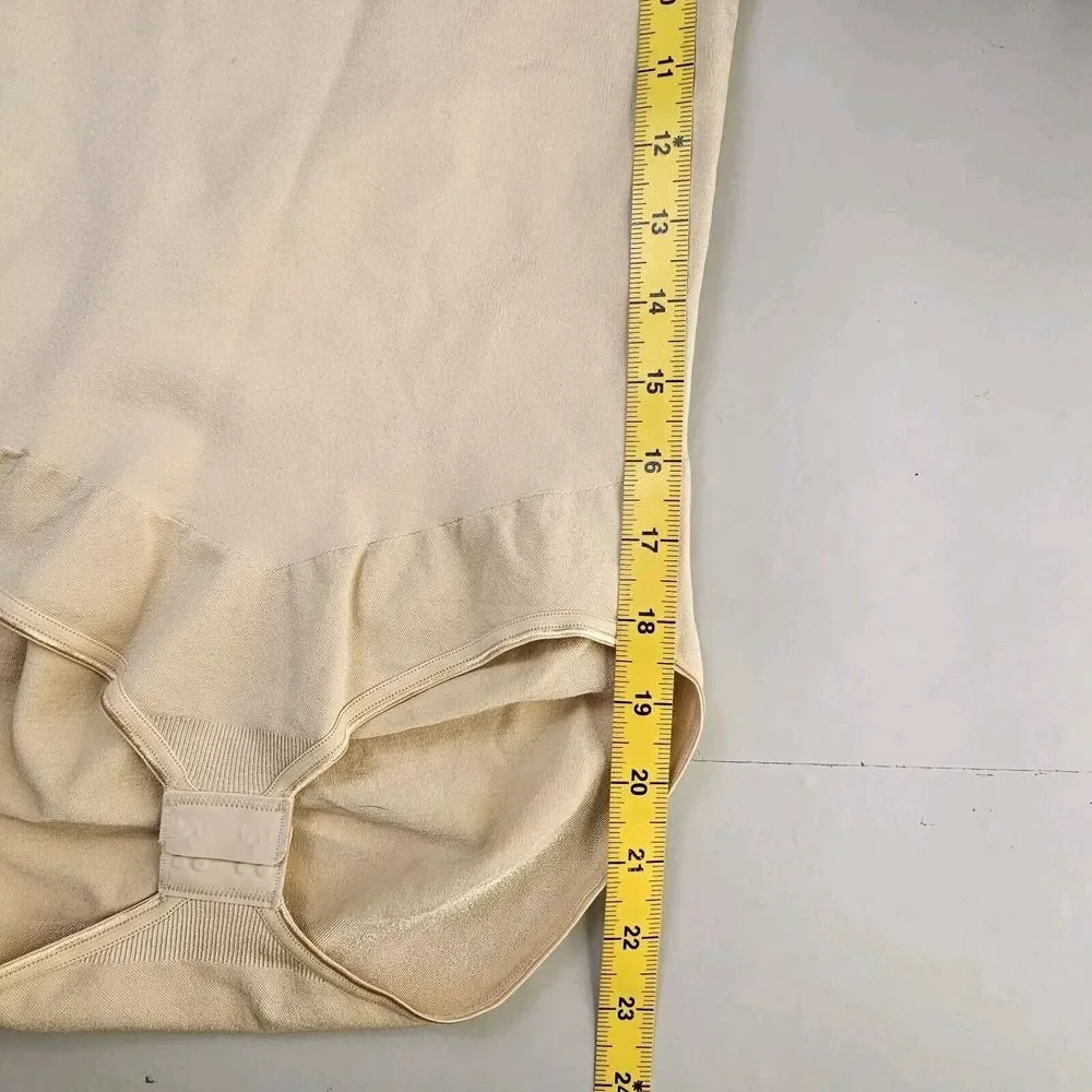 NWT Assest Spanx Bodysuit L Beige‎ Adjustable Strap Hook Eye Control Shapewear